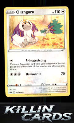 Oranguru 119/159 Pokemon Rare SWSH: Crown Zenith Card NM