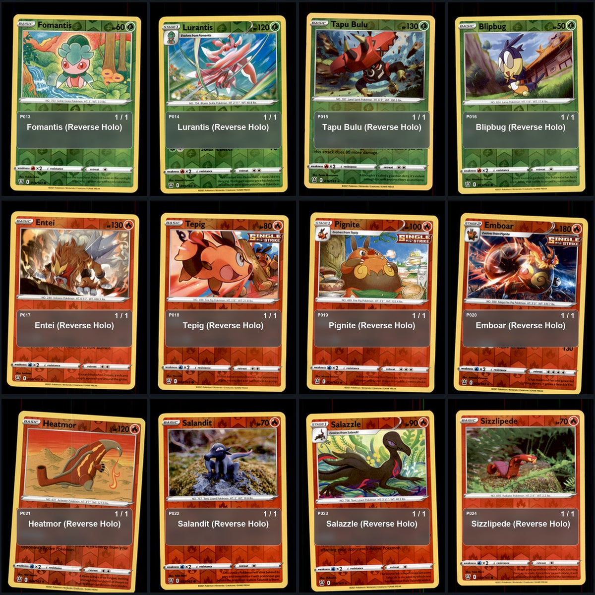 Pokemon TCG SWSH05: Battle Styles Reverse Holo Master Set 112 Reverse Holo Card
