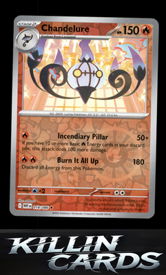 Reverse Holofoil Chandelure 018/086 Pokemon Rare SV: White Flare Card NM