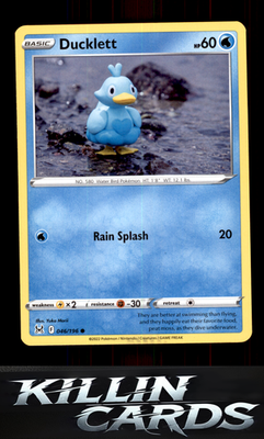 Ducklett 046/196 Pokemon Common SWSH11: Lost Origin Card NM
