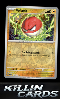 Reverse Holofoil Voltorb 100/165 Pokemon Common SV: Scarlet & Violet 151 Card NM