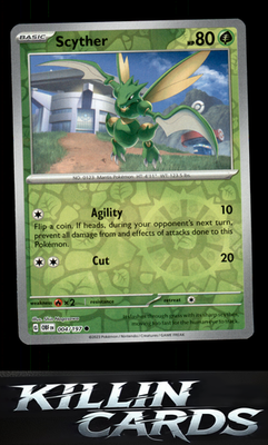 Reverse Holofoil Scyther 004/197 Pokemon Common SV03: Obsidian Flames Card NM