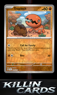 Reverse Holofoil Trapinch 104/191 Pokemon Common SV08: Surging Sparks Card NM