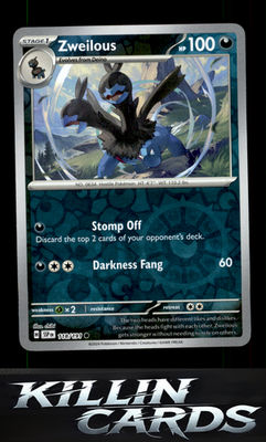 Reverse Holofoil Zweilous 118/191 Pokemon Common SV08: Surging Sparks Card NM