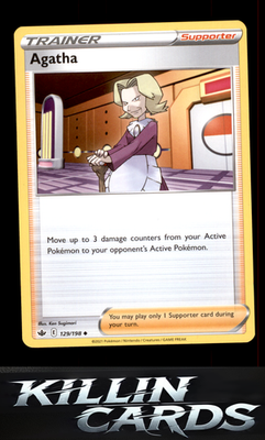 Agatha 129/198 Pokemon Uncommon SWSH06: Chilling Reign Card NM