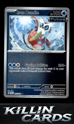 Reverse Holofoil Iron Bundle 055/191 Pokemon Uncommon SV08: Surging Sparks Card