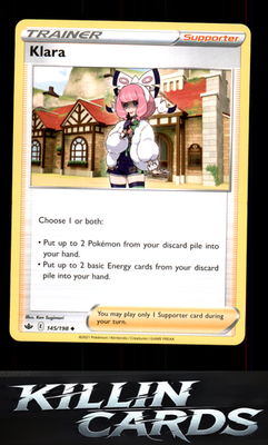 Klara 145/198 Pokemon Uncommon SWSH06: Chilling Reign Card NM