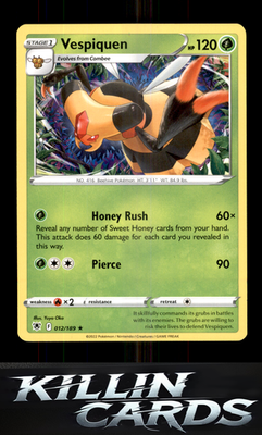 Vespiquen 012/189 Pokemon Rare SWSH10: Astral Radiance Card NM