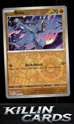 Reverse Holofoil Riolu 050/131 Pokemon Common SV: Prismatic Evolutions Card NM