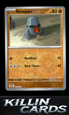 Reverse Holofoil Nosepass 097/182 Pokemon Common SV10: Destined Rivals Card NM