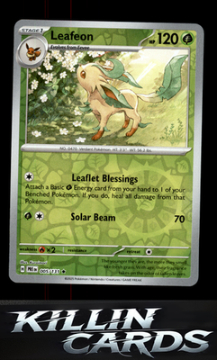 Reverse Holofoil Leafeon 005/131 Pokemon Rare SV: Prismatic Evolutions Card NM
