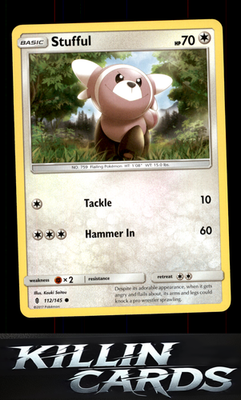 Stufful 112/145 Pokemon Common SM - Guardians Rising Card NM