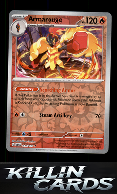 Reverse Holofoil Armarouge 044/197 Pokemon Uncommon SV03: Obsidian Flames Card N