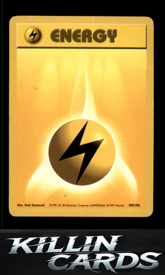 Lightning Energy 100/102 Pokemon Common Base Set Card LP
