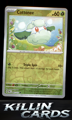 Reverse Holofoil Cottonee 007/131 Pokemon Common SV: Prismatic Evolutions Card N