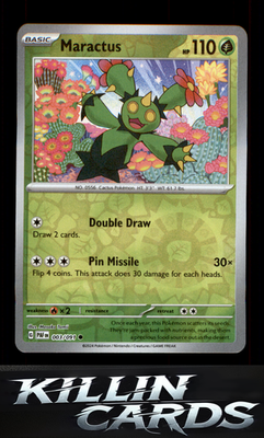 Reverse Holofoil Maractus 003/091 Pokemon Common SV: Paldean Fates Card NM