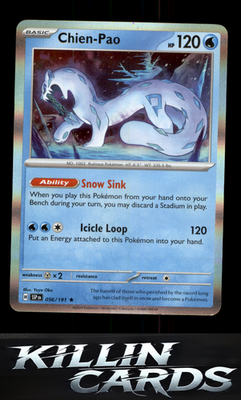 Chien-Pao 056/191 Pokemon Rare SV08: Surging Sparks Card NM