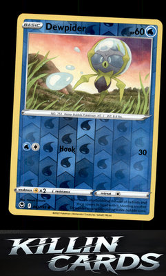 Reverse Holofoil Dewpider 047/195 Pokemon Common SWSH12: Silver Tempest Card NM