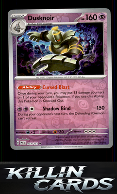 Reverse Holofoil Dusknoir 037/131 Pokemon Rare SV: Prismatic Evolutions Card NM