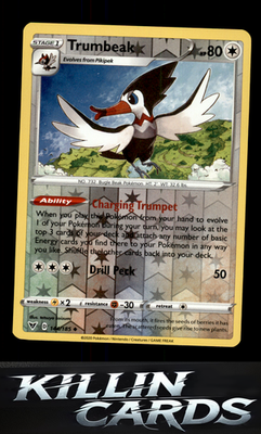 Reverse Holofoil Trumbeak 144/185 Pokemon Uncommon SWSH04: Vivid Voltage Card NM