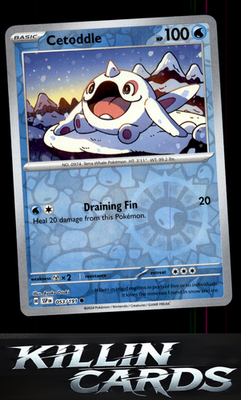 Reverse Holofoil Cetoddle 053/191 Pokemon Common SV08: Surging Sparks Card NM