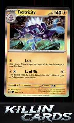 Toxtricity 072/197 Pokemon Rare SV03: Obsidian Flames Card NM