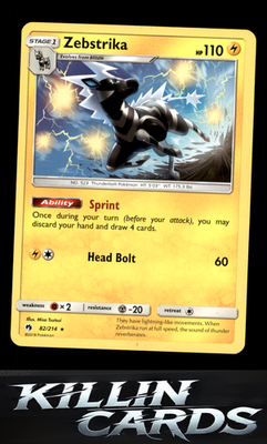 Zebstrika 82/214 Pokemon Rare SM - Lost Thunder Card LP