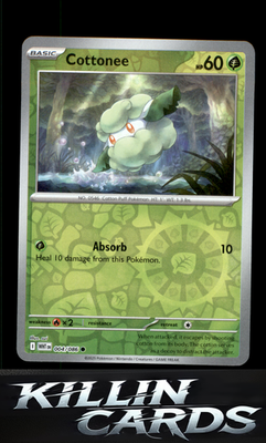 Reverse Holofoil Cottonee 004/086 Pokemon Common SV: White Flare Card NM