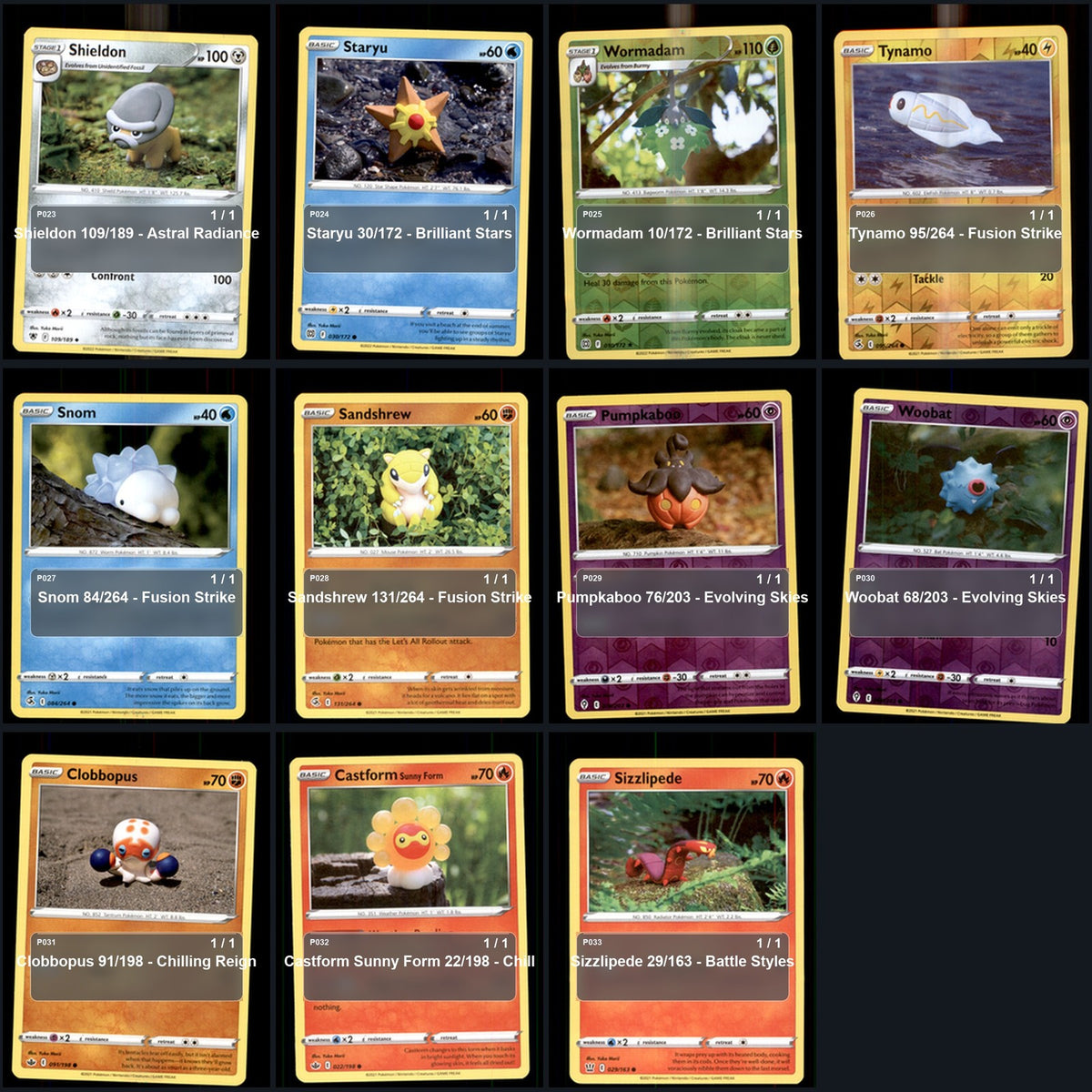Pokemon TCG Yuka Morii Artist Collection 55 Cards Lot clay art