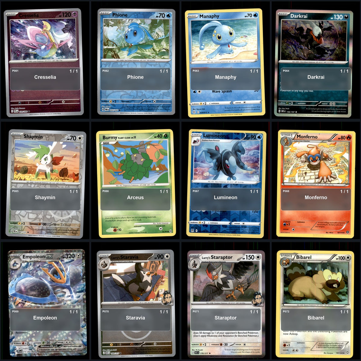 Pokemon TCG Generation 4 Sinnoh Pokemon Pokedex Set 105 Cards Collection
