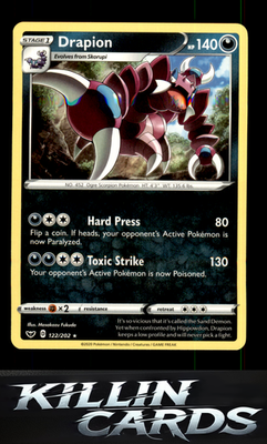 Drapion 122/202 Pokemon Rare SWSH01: Sword & Shield Base Set Card NM