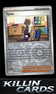 Reverse Holofoil Tyme 190/191 Pokemon Uncommon SV08: Surging Sparks Card NM