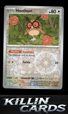 Reverse Holofoil Hoothoot 077/131 Pokemon Common SV: Prismatic Evolutions Card N
