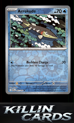 Reverse Holofoil Arrokuda 062/182 Pokemon Common SV10: Destined Rivals Card NM