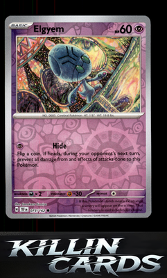 Reverse Holofoil Elgyem 073/162 Pokemon Common SV05: Temporal Forces Card NM