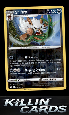 Reverse Holofoil Shiftry 097/203 Pokemon Rare SWSH07: Evolving Skies Card NM