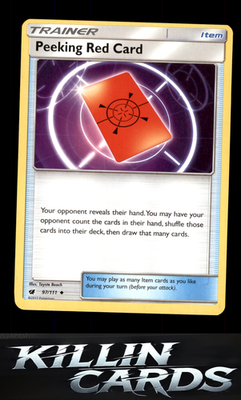 Peeking Red Card 97/111 Pokemon Uncommon SM - Crimson Invasion Card NM