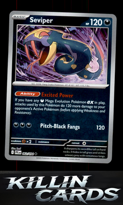 Reverse Holofoil Seviper 062/094 Pokemon Uncommon ME02: Phantasmal Flames Card N