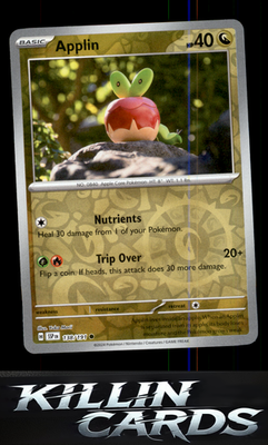 Reverse Holofoil Applin 138/191 Pokemon Common SV08: Surging Sparks Card NM