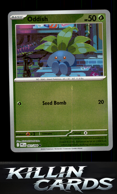 Reverse Holofoil Oddish 001/094 Pokemon Common ME02: Phantasmal Flames Card NM