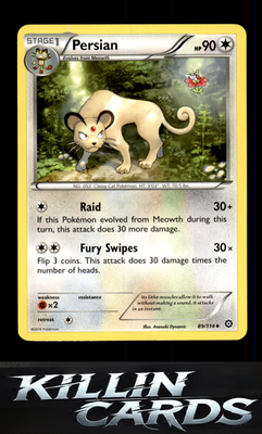 Persian 89/114 Pokemon Uncommon XY - Steam Siege Card NM