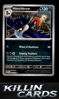 Reverse Holofoil Honchkrow 058/094 Pokemon Uncommon ME02: Phantasmal Flames Card