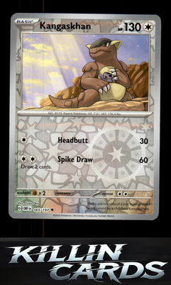 Reverse Holofoil Kangaskhan 165/197 Pokemon Uncommon SV03: Obsidian Flames Card
