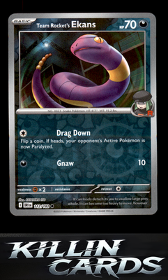 Reverse Holofoil Team Rocket's Ekans 112/182 Pokemon Common SV10: Destined Rival