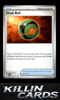 Dusk Ball 175/191 Pokemon Uncommon SV08: Surging Sparks Card NM