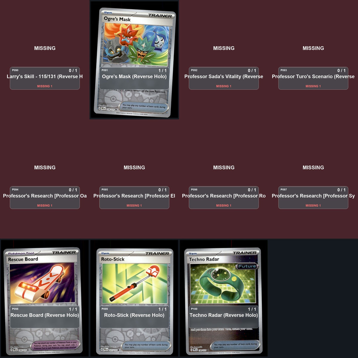 Pokemon TCG SV: Prismatic Evolutions Reverse Holo Master Set 83 Reverse Holo