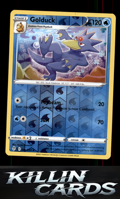 Reverse Holofoil Golduck 025/203 Pokemon Uncommon SWSH07: Evolving Skies Card NM