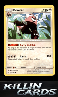 Bewear 182/236 Pokemon Rare SM - Cosmic Eclipse Card NM