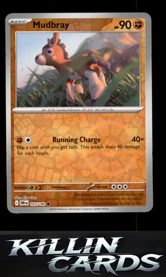 Reverse Holofoil Mudbray 107/182 Pokemon Common SV10: Destined Rivals Card NM