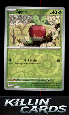 Reverse Holofoil Applin 016/182 Pokemon Common SV10: Destined Rivals Card NM